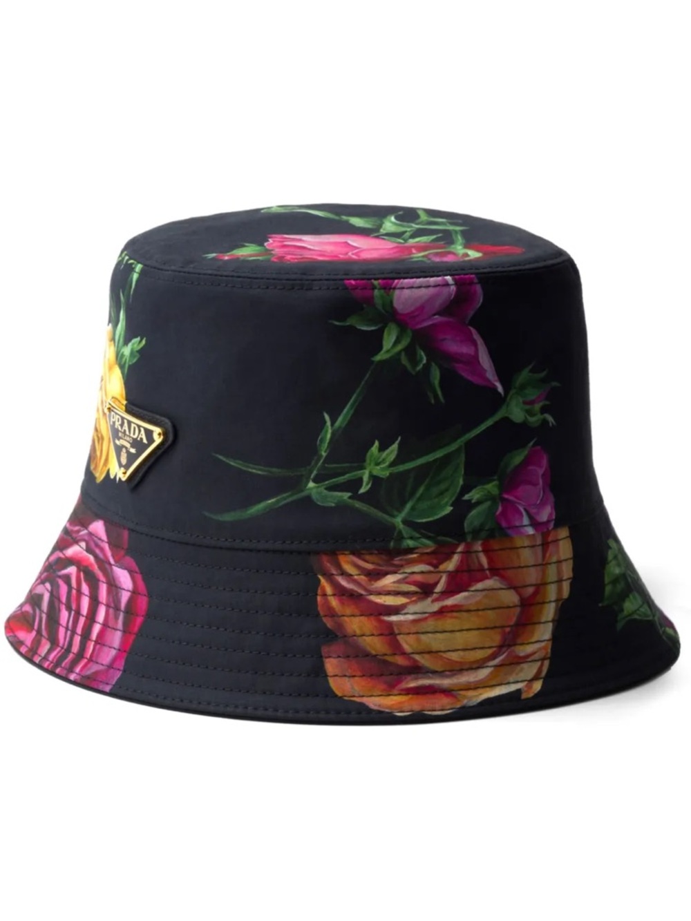 🌸🔥🍀 PRADA AUTHENTIC floral-print reversible bucket hat Size M